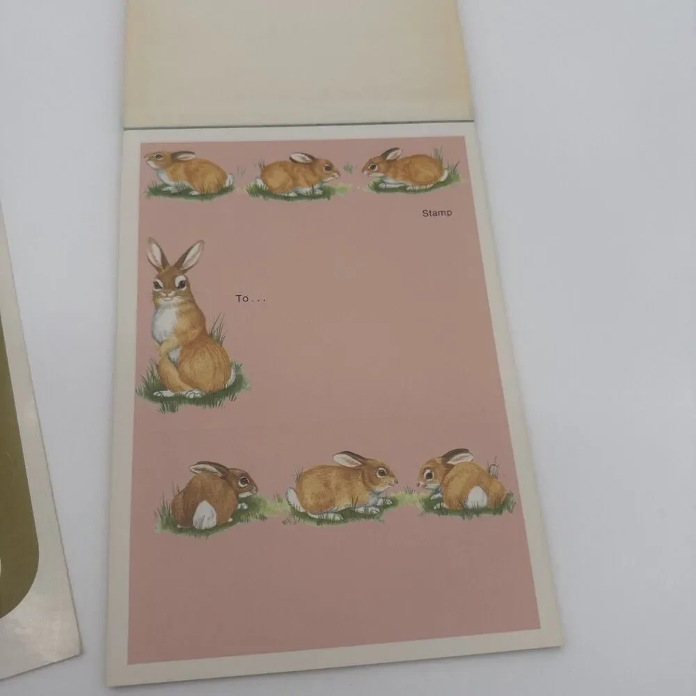 Vintage Seal N Send Letters With Gold Seals Rabbit Bunny Cottagecore
